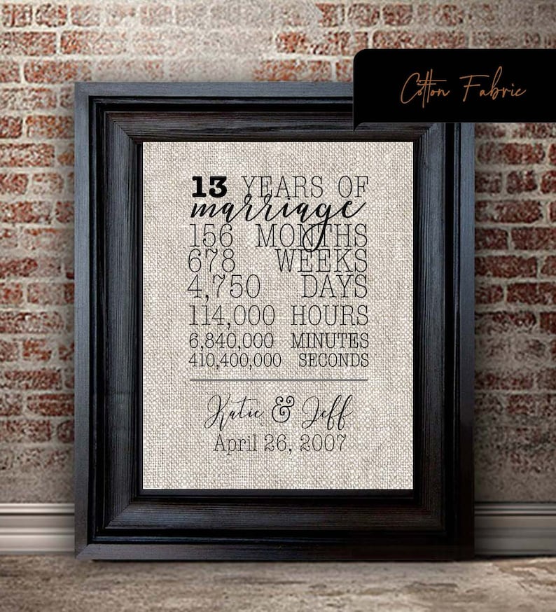 Personalized 13 Year Anniversary Gift for Her 13 Years Etsy