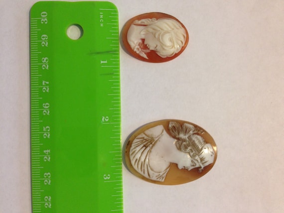 2 Antique carved shell, unmounted cameos - image 3