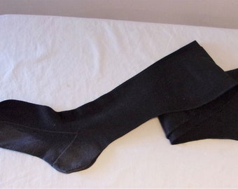 5 Pairs Small Nude 15 Denier Black Contrast French Cuban Heel Seamed Stockings