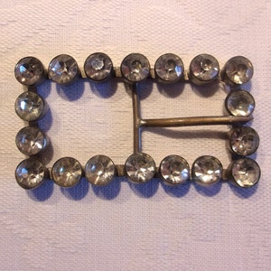 Large 1910s - 1930s oversized rhinestone belt buckle Dazzling size