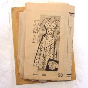 Coolstes 1950er Jahre Neckholder-Kleid Schnittmuster in Passform und Flare Silhouette mit Bolero Büste 38 &quot;Original Papierschnittmuster