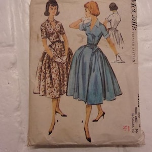 Fantastic 1958 full skirted wrap dress pattern bust 36&quot; Original Paper Pattern