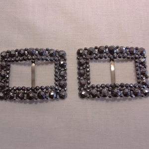 Handsome antique cut steel shoe buckles Medium size