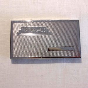 Vintage Visiting Cards case w/engine turned design, space for monogram Small size