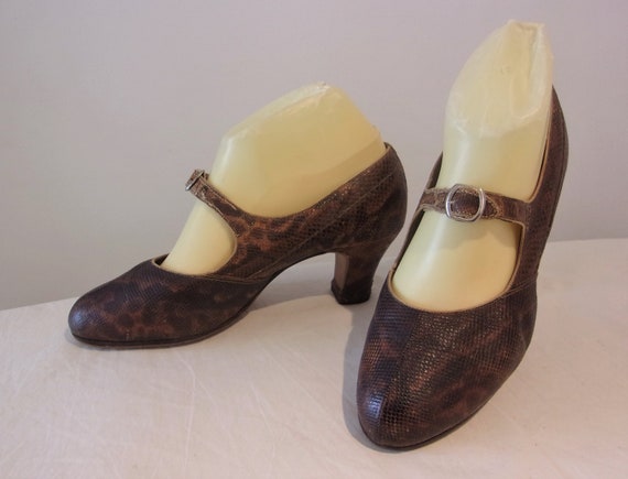 Darling 1920s Mary Janes in Snakeskin Lovely Heels US 6 1 2 UK
