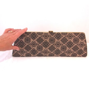 Statement 1960s tapestry covered clutch bag Fabulous long length