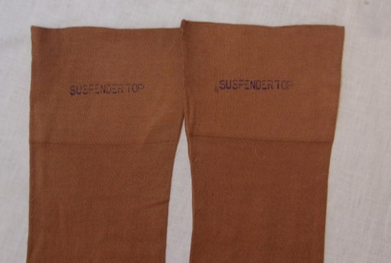 Grand antique cotton seamed stockings w/embroider… - image 6