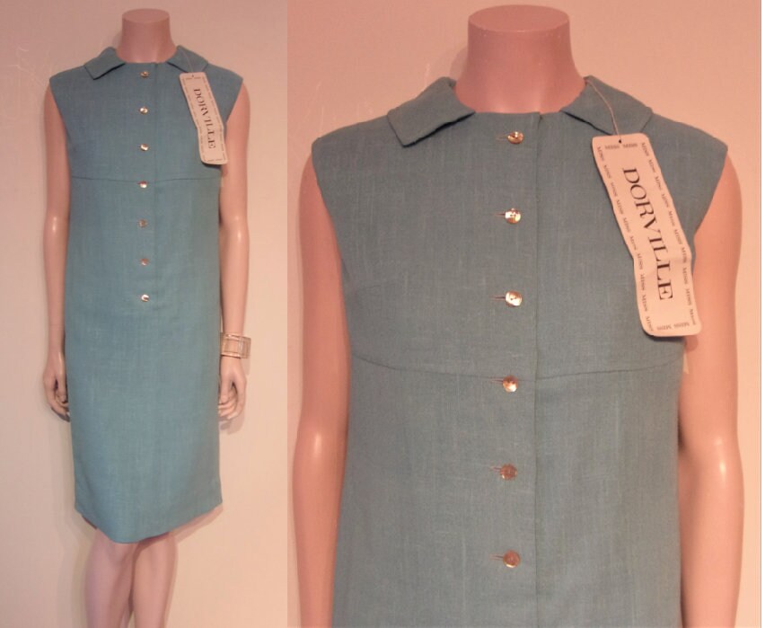 Image of Chic S Slim Shift Dress Bust " Hip " Nos Unworn & Tagged