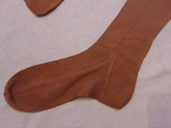 Grand antique cotton seamed stockings w/embroider… - image 5