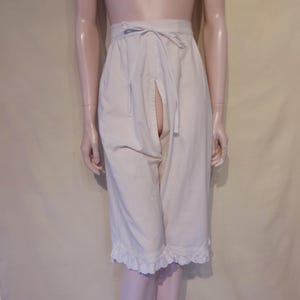 Delightful early 20th century bloomers / open drawers  Waist 26&quot; - 30&quot;