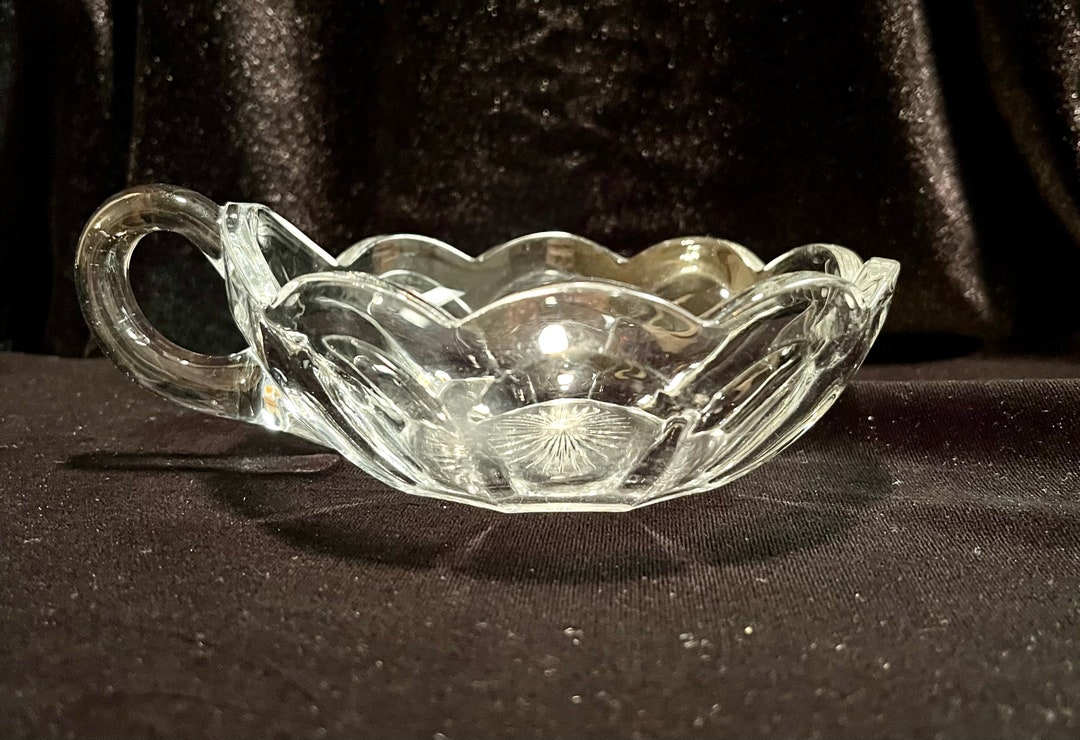 Vintage Heisey Crystal Vaseline Candy Nut Jewelry Dish With Etsy