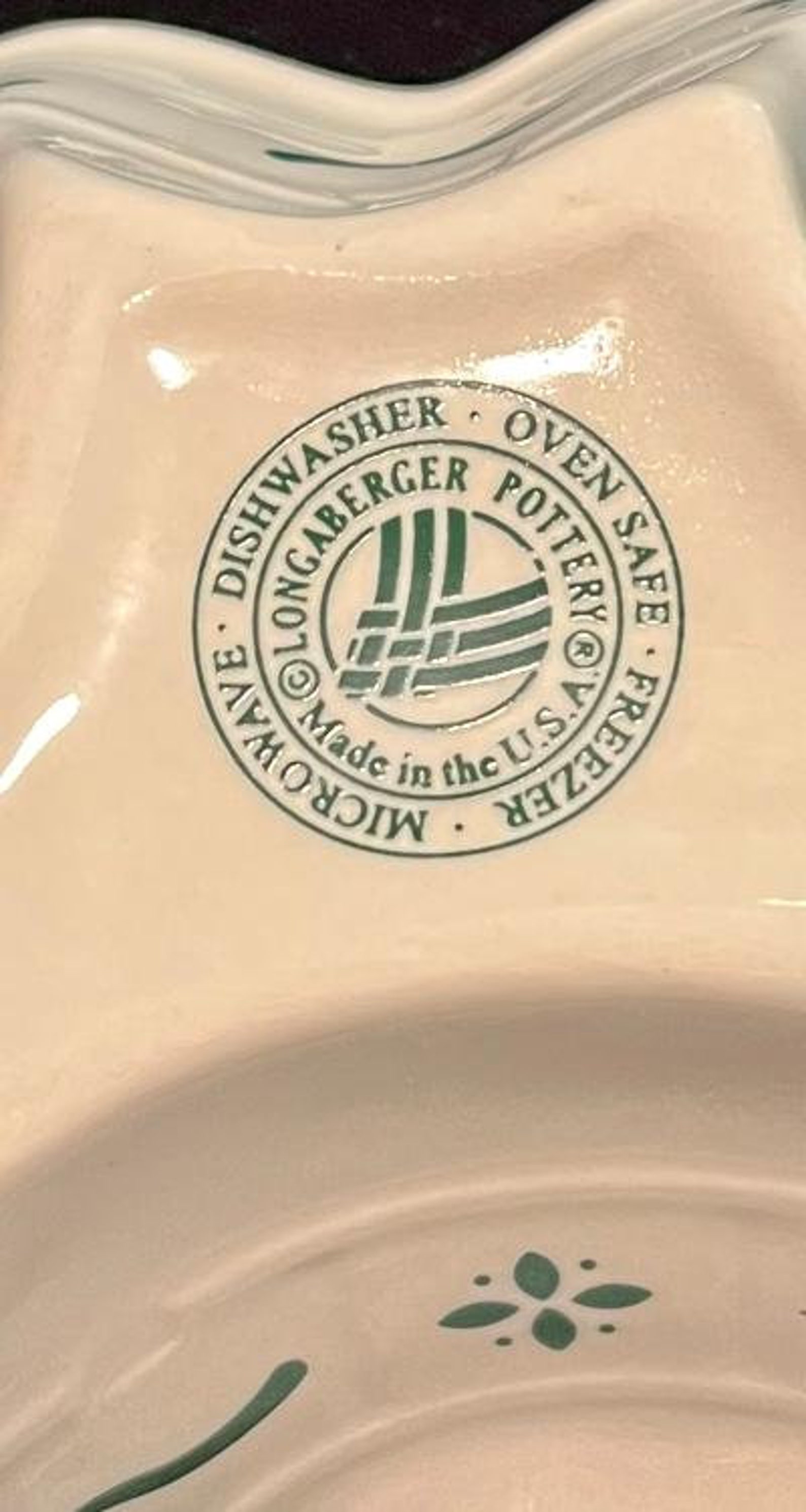 Longaberger Shamrock Woven Traditions Heritage Green Pottery. Vintage. Made in USA. Excellent Condition, Gently used. Free Shipping in USA
