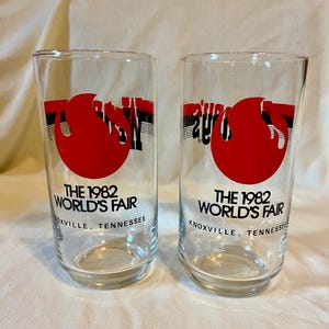Vintage 1982 Wendy's World's Fair 2 Knoxville, TN  2 Glasses
