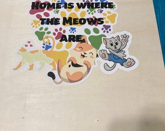 Home Is Where The Meows Are Wood Sign, Pet Lover Gift