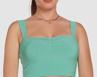 Oldie but Goldie Top | Green Tea Top | Party Goldie Top | Hot Charming Women's Top | Tight Fitting Tops | Women's Square Neck Tops