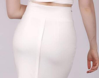 White Pencil Skirts | Classic Skirt | Cocktail Skirt | Hot Charming Women's Skirt | Tight Fitting Skirt | Ladies Skirt | White Party Skirt