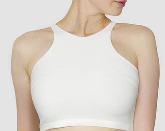 Women's Halter Top | Halter Neck Top | Snow White Collection | Short Sleeve Halter Top | Women's White Top | Hot Charming Top