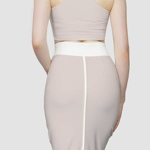 no.1 Riemrok / Beige - Wit / Line Collectie