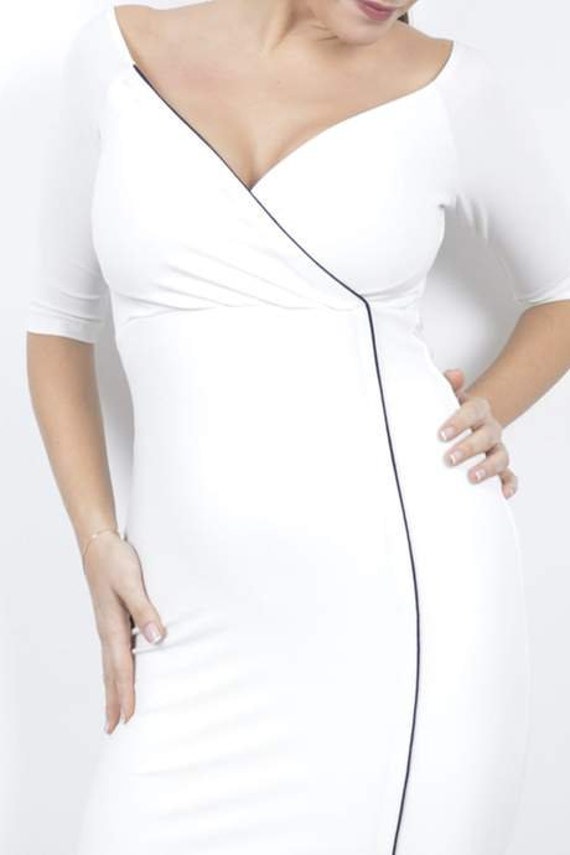 plus size tight fitted dresses Casual Maternity Buttoned Short Dress With Sleeves main image 1