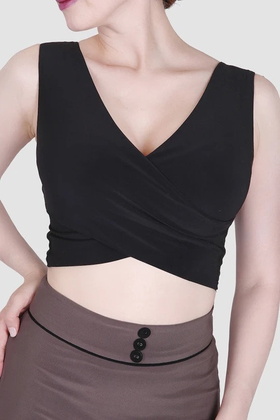 売れ筋商品|||ミスク カットソー トップス レディース Petite Short-Sleeve V-Neck Top Black Square Neck Tops for Women Short Sleeve Square Slim Fit Tees