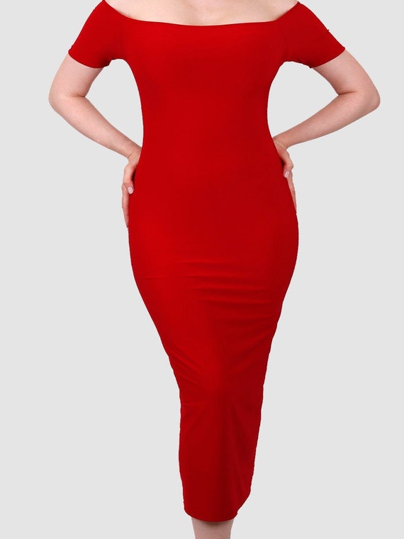 Buy No.1 off Shoulder Dress I Evening Dress I Red Party Dress I Hot  Charming Women's Dress I Tight Fitting Dress I Red and White Dress Online  in India - Etsy