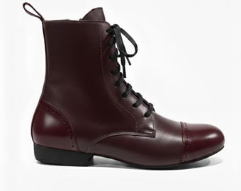 MASCULINE Tango Boots I Androgen Matte Burgundy Pro
