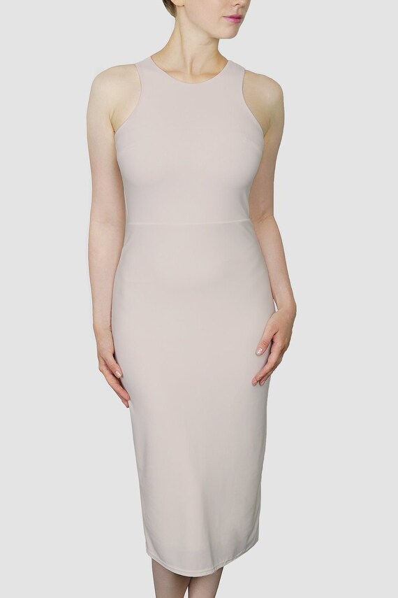 Halter Dress / Beige - Etsy