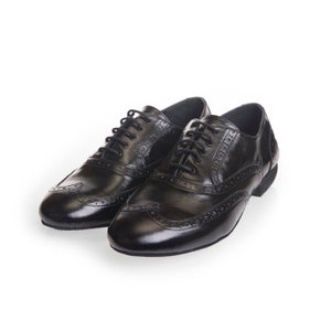 Touchline Tango Shoes for Men H1-2 - Black Crickle Patent Leather