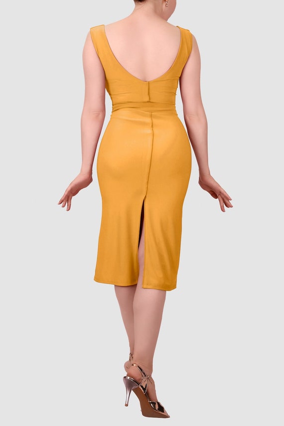 Mustard top tight dress