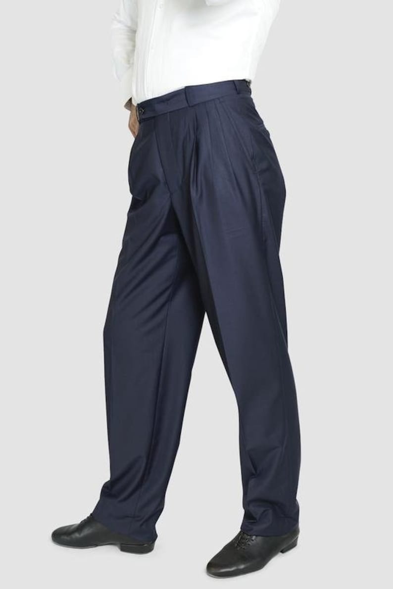 Classic Tango Pants Navy Blue Tango Pant Tango Pant for Men Tango Pant for Party Casual Tango Pant Wide-Leg Tango Pant image 1