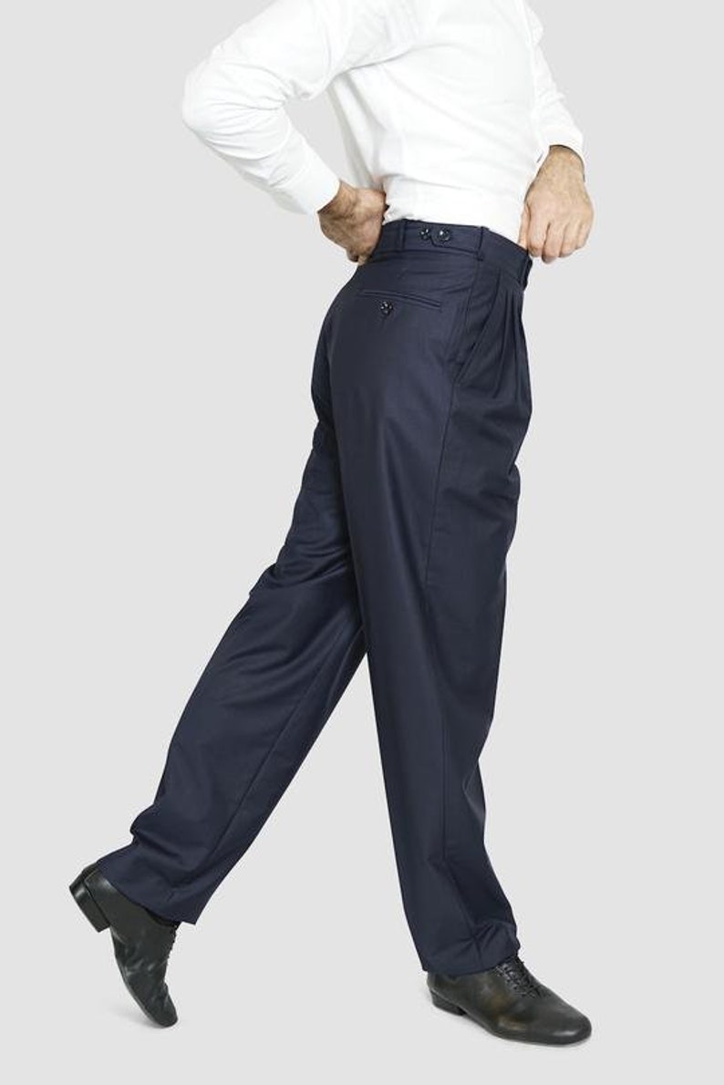 Classic Tango Pants Navy Blue Tango Pant Tango Pant for Men Tango Pant for Party Casual Tango Pant Wide-Leg Tango Pant image 3