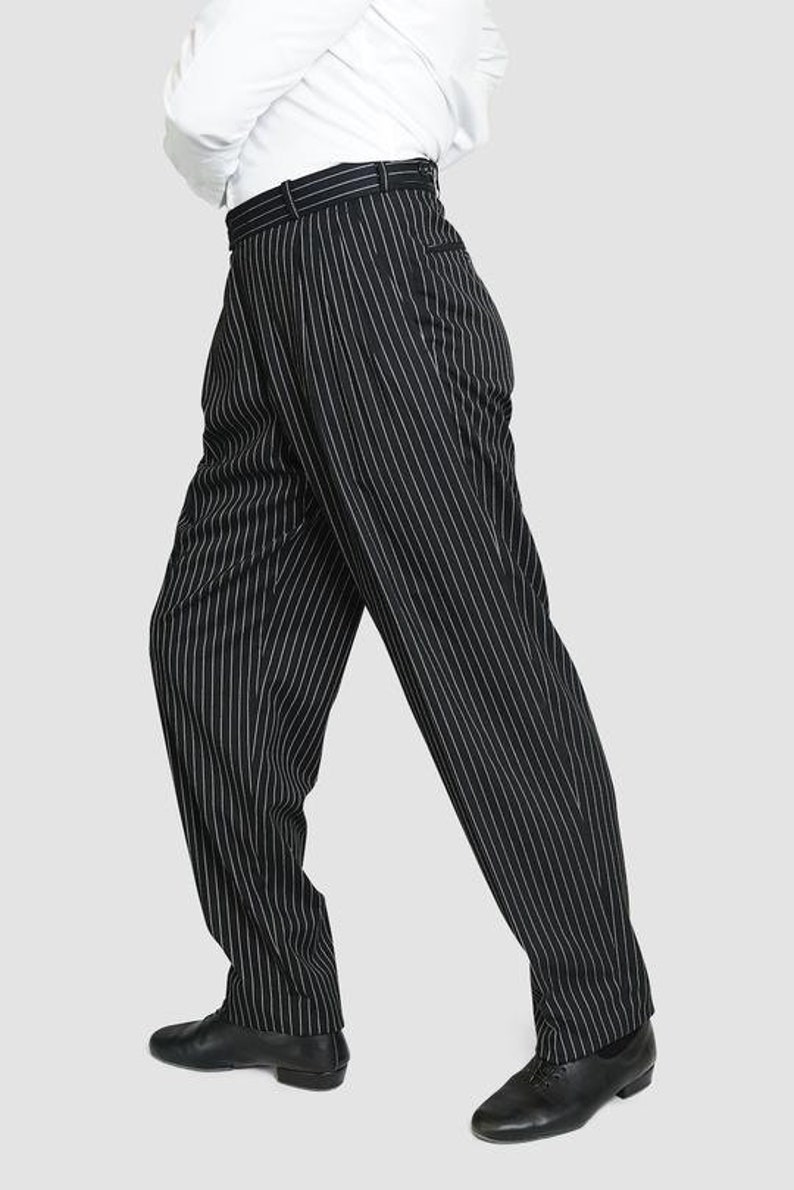 Classic Tango Pants Black White Stripes Tango Pant Tango Pant for Men Tango Pant for Party Casual Tango Pant Wide-Leg Tango Pant image 6