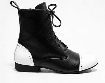 MASCULINE Tango Boots I Androgen Matte Black & White Pro