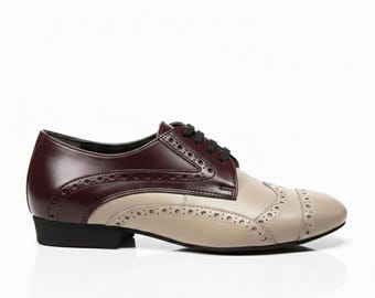 MASCULINE Tango Shoes I Androgen Burgundy Beige