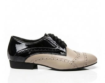 MASCULINE Tango Shoes I Androgen Black Patent Beige