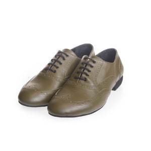 Touchline Tango Shoes for Men H1-2 - Olive Leather