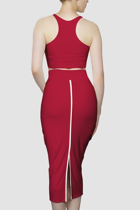 Halter Set Dress / Red