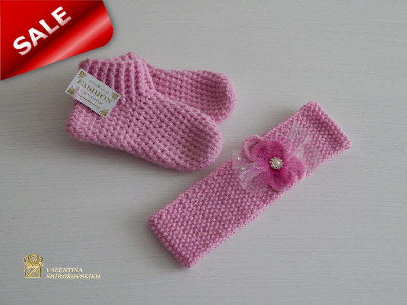 Headband Set Baby Socks. Pink Socks Pink Headband. Toddler Etsy