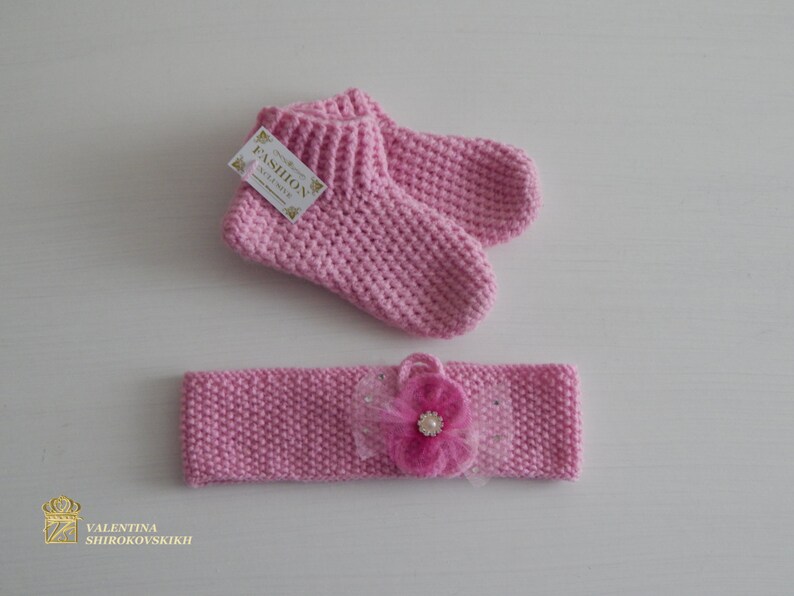 Headband Set Baby Socks. Pink Socks Pink Headband. Toddler Etsy