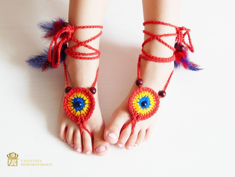 Crochet Barefoot Sandals for Kids Kids Anklet. Summer Anklet Etsy