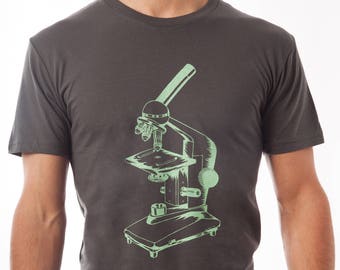 Microscope Screen-Printed Science Nerd T-Shirt - Men's, Women's & Kids'