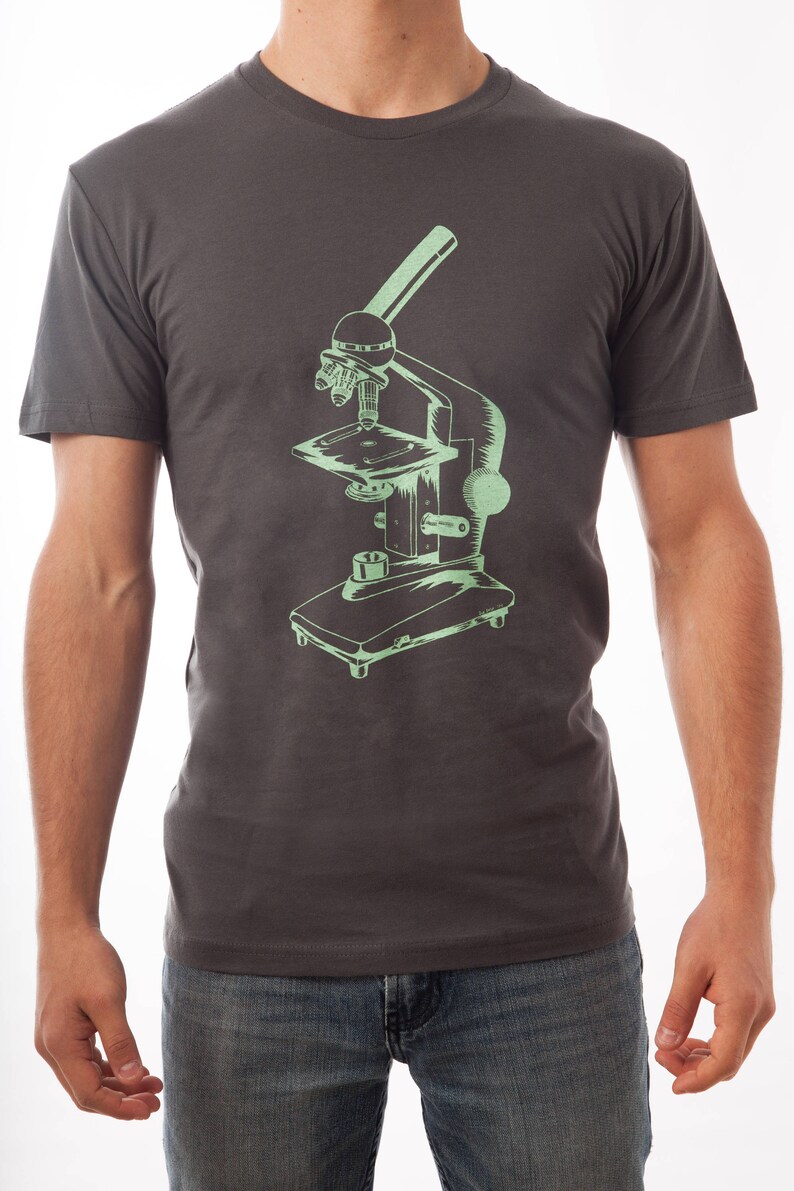 Microscope Screen-Printed Science Nerd T-Shirt Men's, Women's & Kids' image 1