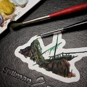 Sunken Shipwreck Art Sticker