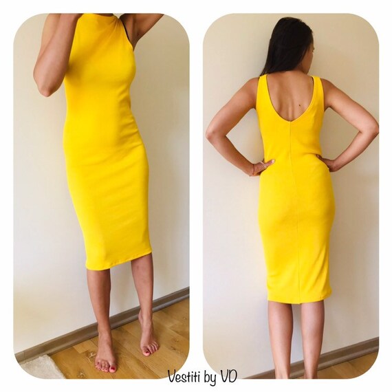 etsy yellow dress