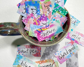 Mixed Media Art Journaling-promptkaarten: Creative Simplicity-deck (digitale download)
