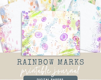 Pages de journal indésirable Rainbow Marks : éphémères de journalisation artistique (téléchargement numérique)