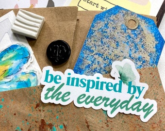 Elements of Delight APRIL monthly mailer | collage fodder | stencils | stickers | prompt cards | inspiration cards | plus other surprises!