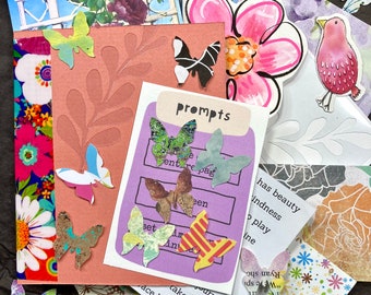 Elements of Delight MAY monthly mailer | collage fodder | stencils | stickers | prompt cards | inspiration cards | plus other surprises!