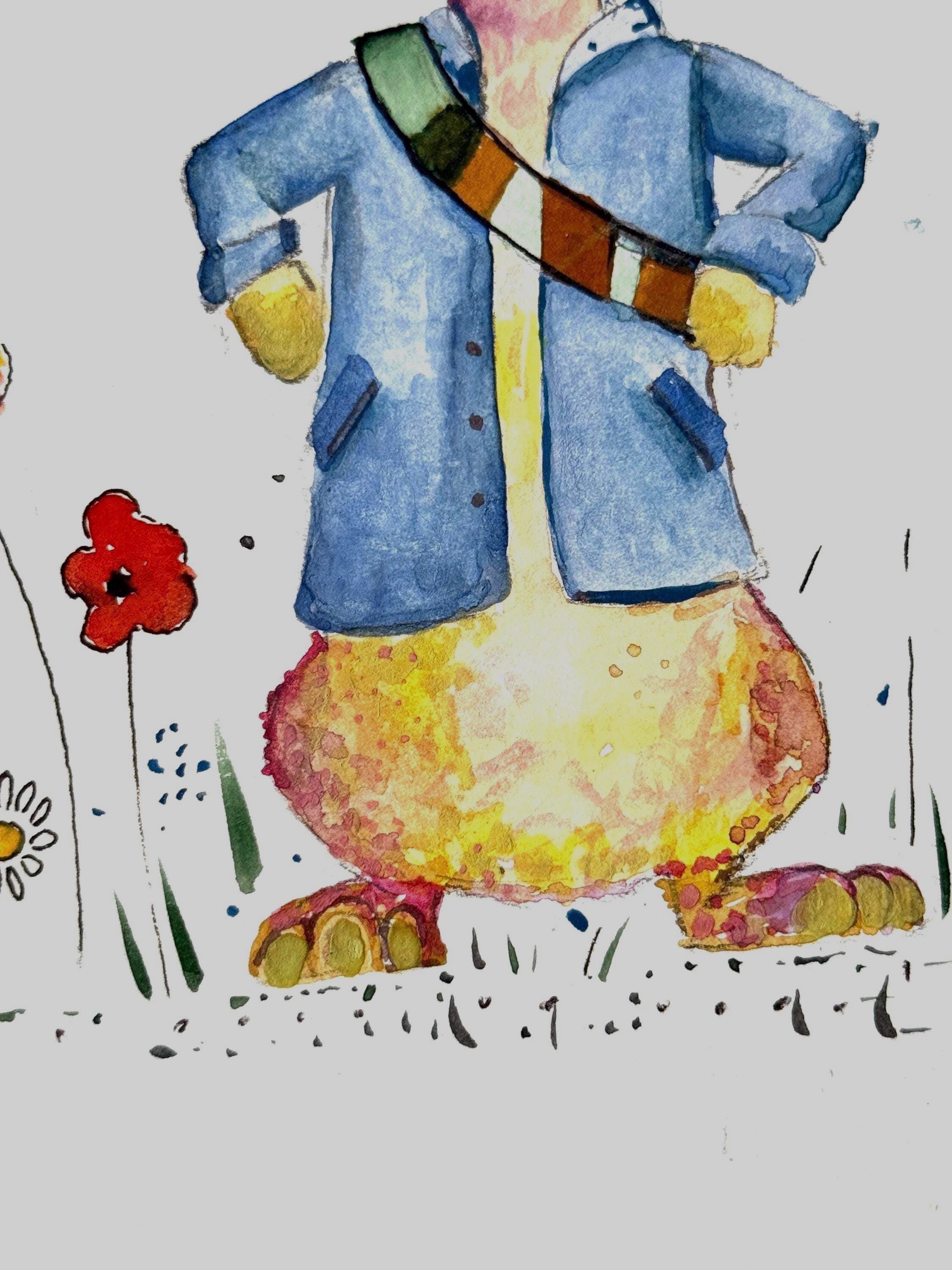 オリジナル水彩画ピーターラビット：マルチカラーアート、A4 - Etsy 日本