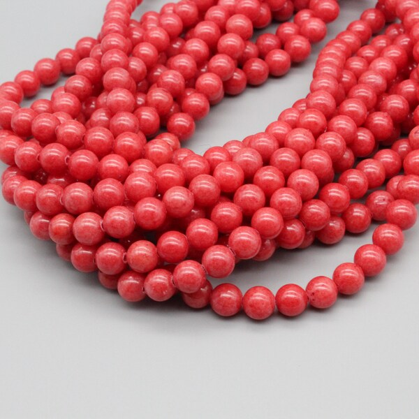 8mm Crimson Red Beads for Jewelry Making. Can be used to make a bracelet for your favorite sports team, high school or college